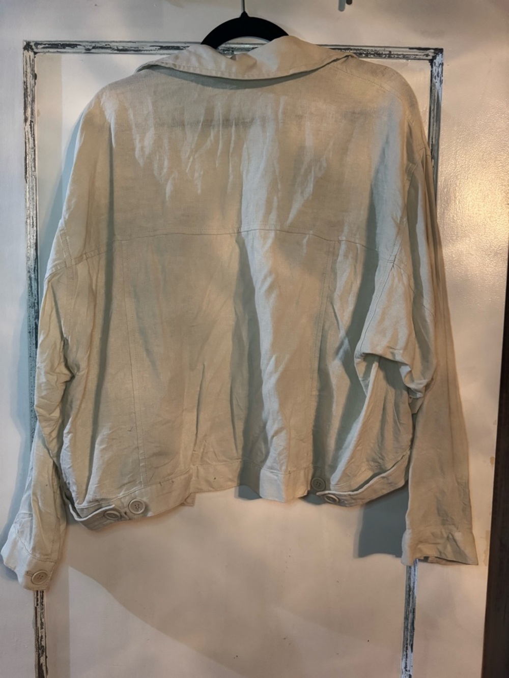 Linen Women's Button-Front Jacket - Picture 2 of 4